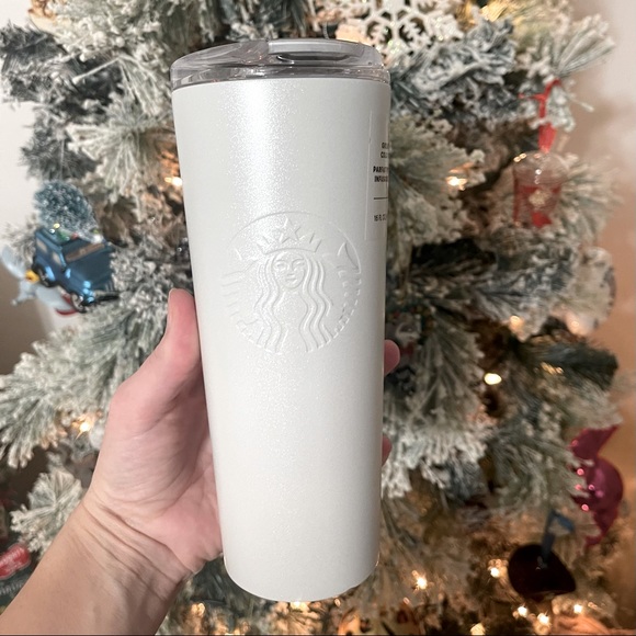 Starbucks holiday 2021 pearl white tumbler - cold 16 oz